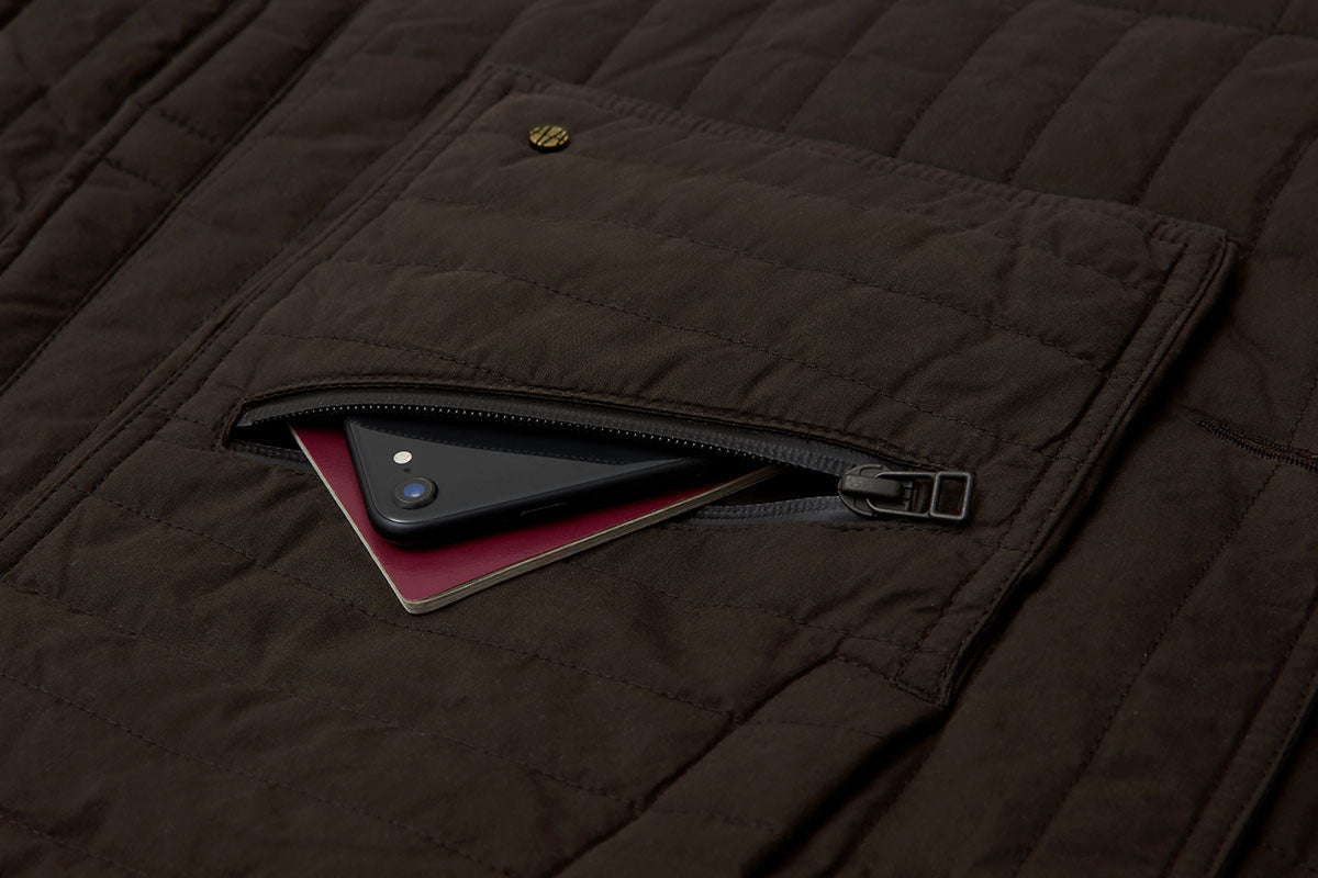 Zipped document compartment keeps valuables secure.
