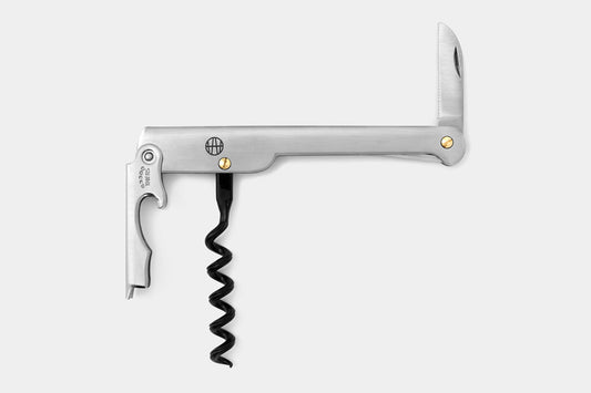 The hardened steel screw has a non-stick coating, helping it to cut cleanly into the cork.