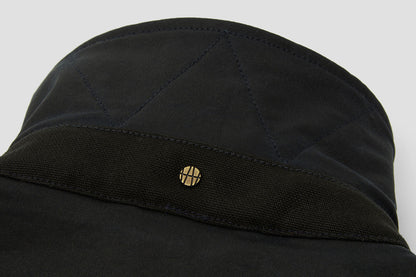 AW monogram rivet on the collar stand with ‘W’ stitch detail above.