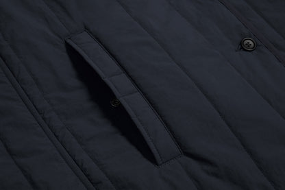 Deep handwarmer pockets are secured with a concealed pop-stud. The pockets, sleeve and body are lined with a soft cotton - jacket feels great worn over a t-shirt.