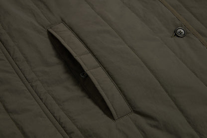 Deep handwarmer pockets are secured with a concealed pop-stud. The pockets, sleeve and body are lined with a soft cotton - jacket feels great worn over a t-shirt.