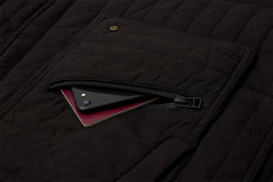 Zipped document compartment keeps valuables secure.